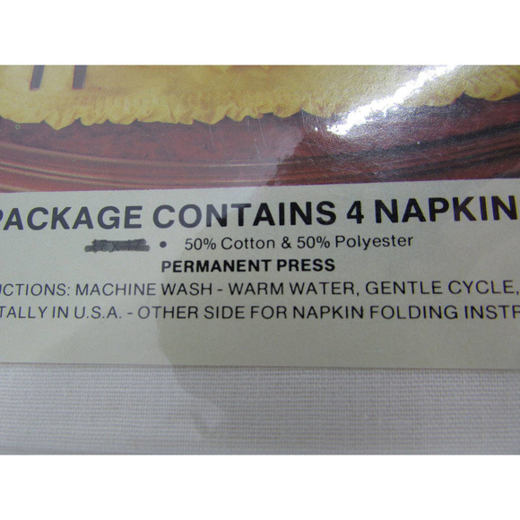 Vintage Reed Handcrafts 4 Napkins Cotton Poly - Picture 3 of 7